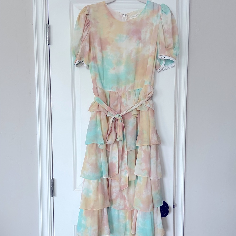 Pastel Tiered Midi Dress